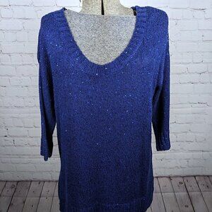 LIKE NEW a.n.a Blue Sparkly Sequin Sweater L